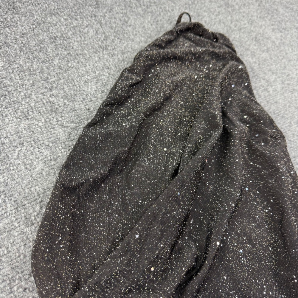 Unbranded Maxi Dress Large Black Glitter Sparkle One Shoulder Formal Women's